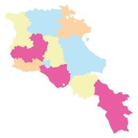 Armênia mapa. mapa do Armênia dentro administrativo províncias dentro multicolorido vetor