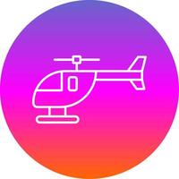 helicóptero linha gradiente círculo ícone vetor