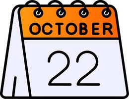 22º do Outubro preenchidas gradiente ícone vetor
