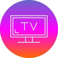 televisão linha gradiente círculo ícone vetor