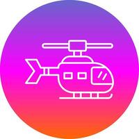 helicóptero linha gradiente círculo ícone vetor