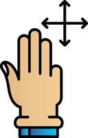 três dedos mover preenchidas gradiente ícone vetor