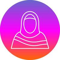 muçulmano mulher linha gradiente círculo ícone vetor