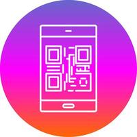 qr código linha gradiente círculo ícone vetor