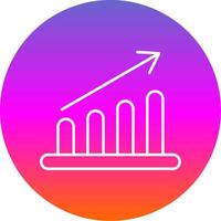 gráfico Barra linha gradiente círculo ícone vetor