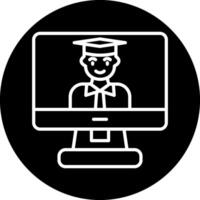 ícone de vetor de aprendizagem online
