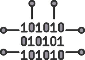 binário código linha preenchidas luz ícone vetor