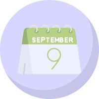 9º do setembro glifo plano bolha ícone vetor