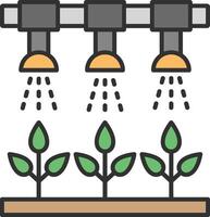 irrigação sistema linha preenchidas luz ícone vetor