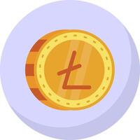 litecoin glifo plano bolha ícone vetor