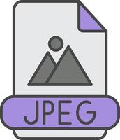 JPEG linha preenchidas luz ícone vetor