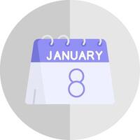 8ª do janeiro plano escala ícone vetor