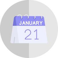 21 do janeiro plano escala ícone vetor
