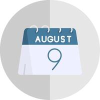 9º do agosto plano escala ícone vetor