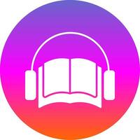 audio livro glifo gradiente círculo ícone vetor