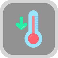 baixo temperatura plano volta canto ícone vetor