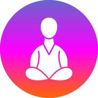 meditação glifo gradiente círculo ícone vetor