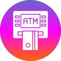 atm máquina glifo gradiente círculo ícone vetor