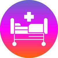 hospital cama glifo gradiente círculo ícone vetor