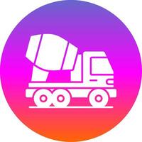 concreto misturador caminhão glifo gradiente círculo ícone vetor