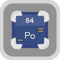 polônio plano volta canto ícone vetor