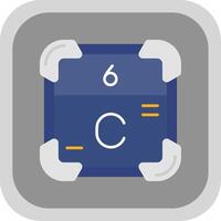 carbono plano volta canto ícone vetor