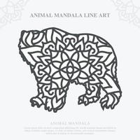 mandala animal. elementos decorativos vintage. padrão oriental, ilustração vetorial. vetor