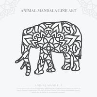 mandala animal. elementos decorativos vintage. padrão oriental, ilustração vetorial. vetor