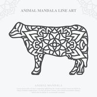 mandala animal. elementos decorativos vintage. padrão oriental, ilustração vetorial. vetor