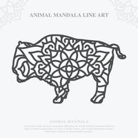 mandala animal. elementos decorativos vintage. padrão oriental, ilustração vetorial. vetor