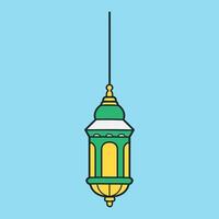 verde e amarelo luz lanterna para ilustração vetor ícone relacionado islâmico eid dia.