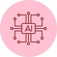 artificial inteligência linha círculo multicolorido ícone vetor