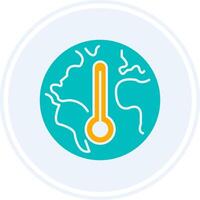 clima mudança glifo dois cor círculo ícone vetor