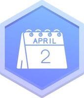 2º do abril polígono ícone vetor