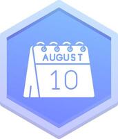 10º do agosto polígono ícone vetor