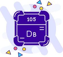 dubnium estilo livre sólido ícone vetor