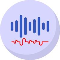 audio glifo plano bolha ícone vetor