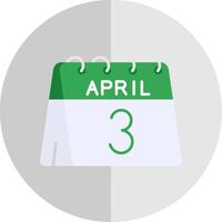 3º do abril plano escala ícone vetor