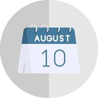 10º do agosto plano escala ícone vetor
