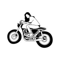 caferacer motocicleta linha arte vetor