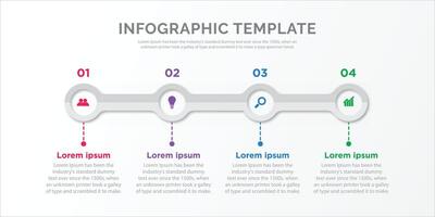 vetor 4 passos processo infográfico modelo