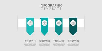 o negócio infográfico modelo criativo Projeto 4 degrau com ícone vetor