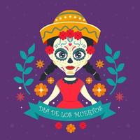 conceito de dia de los muertos vetor