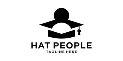 logotipo Projeto combinando a forma do uma graduação boné com pessoas. vetor
