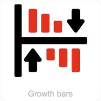 crescimento bares e diagrama ícone conceito vetor