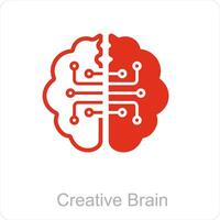 criativo cérebro e grande dados ícone conceito vetor