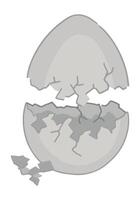 rachado ovo clipart. quebrado frango ovo Concha doodle. vetor ilustração dentro desenho animado estilo isolado em branco.