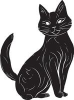 ilustração vetorial de silhueta de gato vetor