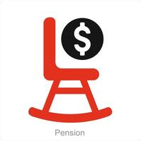 pensão e aposentadoria planos ícone conceito vetor