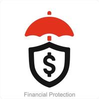 financeiro proteção e o negócio segurança ícone conceito vetor